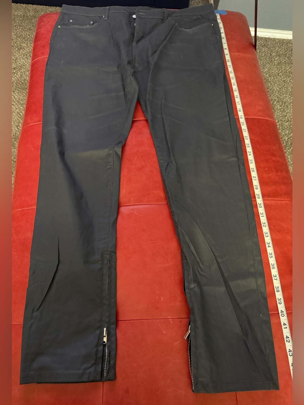 Mnml Men's gray Zip-Hem coated jeans size 40